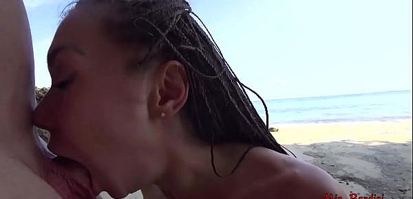  FIT BEAUTY IS HIDING FOR PUBLIC BEACH DEEPTHROAT AND FUCK. MIA BANDINI